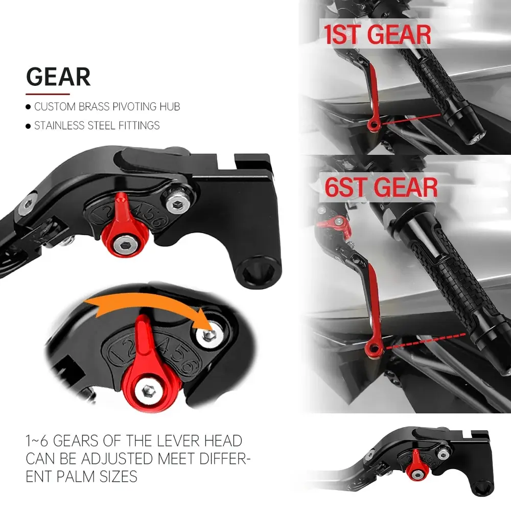 Levier Embrayage Aluminium Gsxs 750 950 Levier D'embrayage Et Frein Réglable Moto - Suzuki GSX-S 750/950 (2011-2022) - Alliage Alu Levier Frein GSX-S 750 950