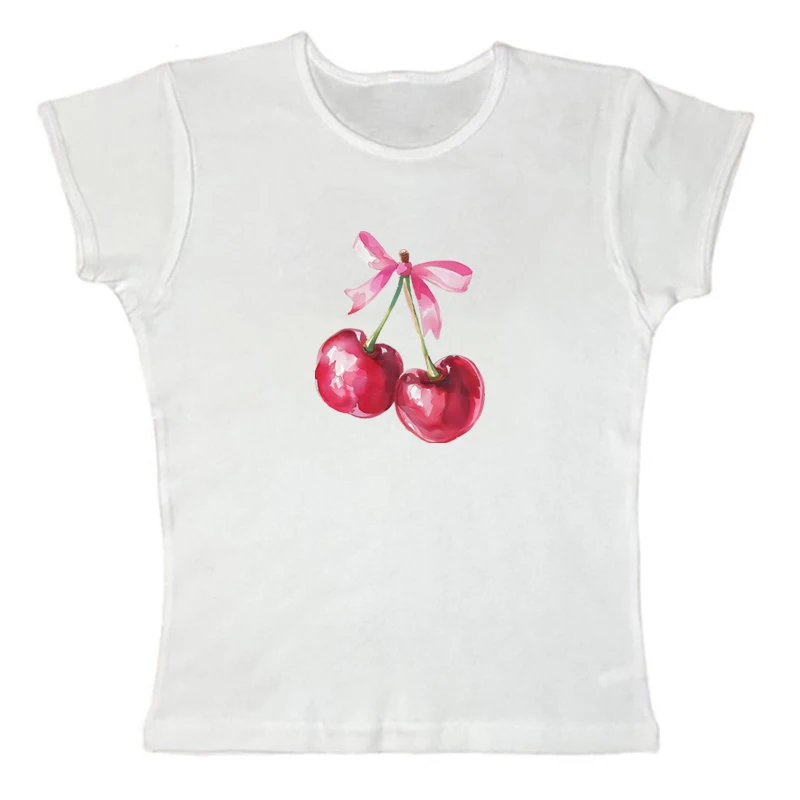 

Y2k Top Beautiful Summer Baby T-shirt Top Street Clothing Gothic Harajuku Cute Print T-shirt Retro Cut Top Women's Emo girl