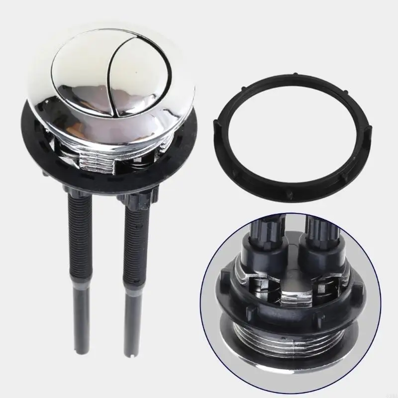 63HA Double Push Toilet Flush Button Round Head 38mm Water tanks Repair Accessory Round Toilet Flush Button ABS for Bathroom