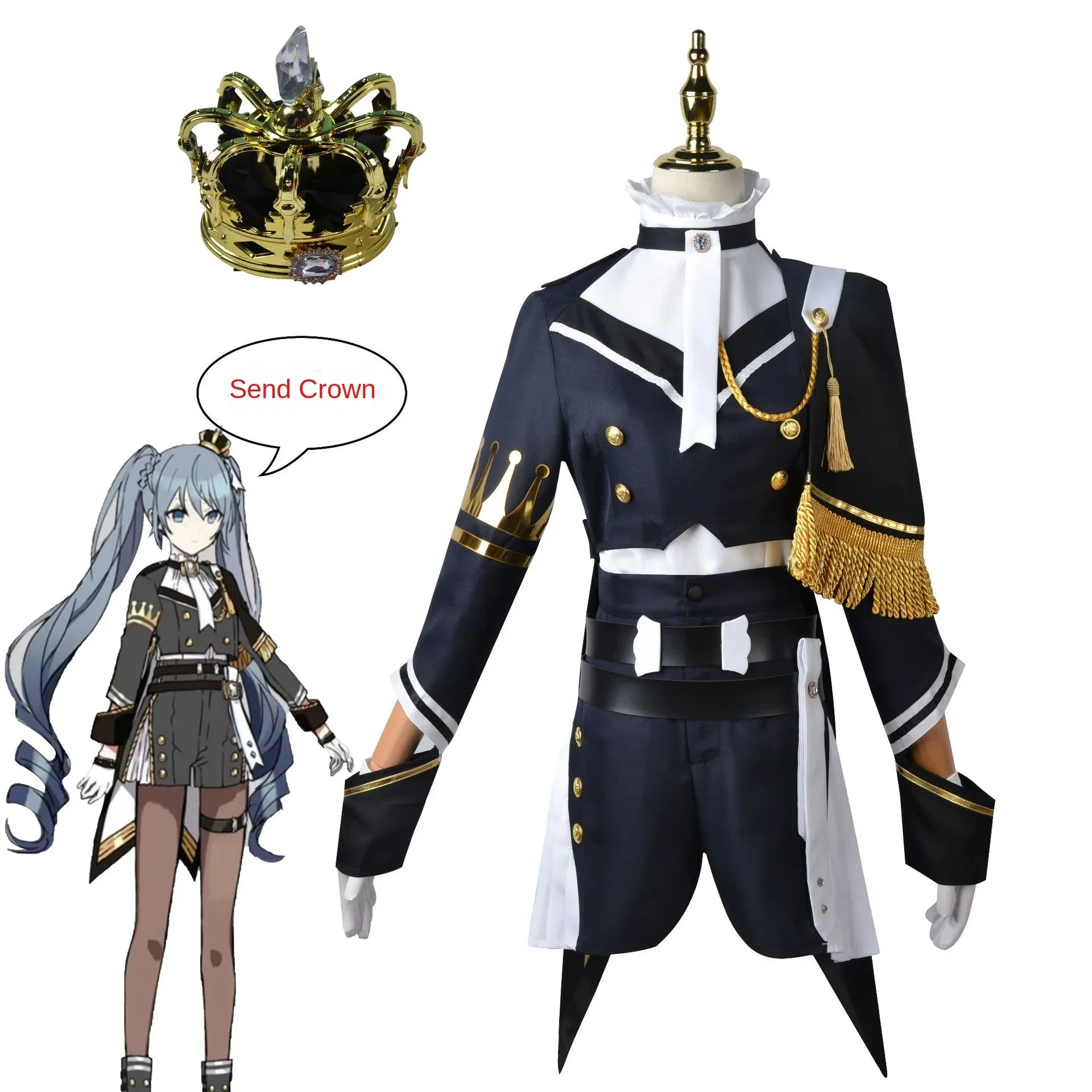 

Role Play Hatsune Miku Cos Mobile Phone Game Military Hatsune Female Anime Cosplay Halloween Costume Wig Cosplay Props