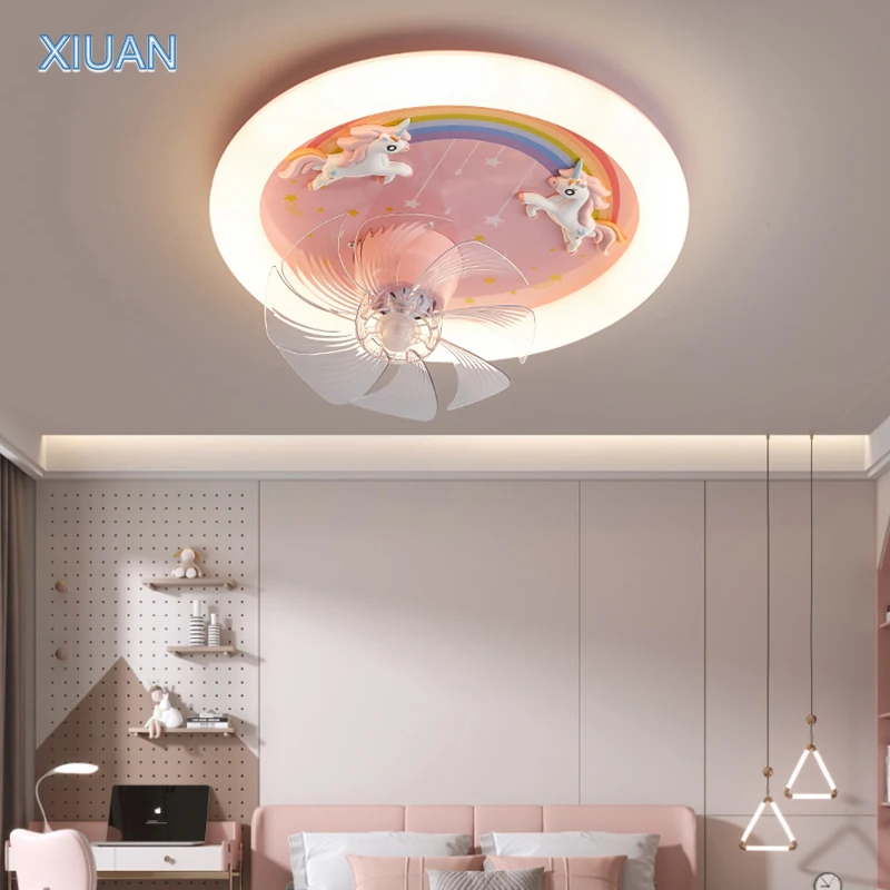 Lámpara De Techo Para Habitación De Niños Con Luz De Unicornio De