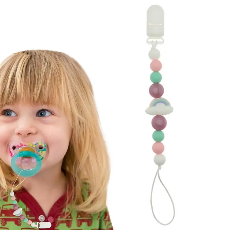

Силиконовый поводок для Чашки Sippy, детские игрушки, ремешки, цепочка для соски для ребенка с бусинами, безопасный ремешок, гибкие зажимы для соски для покупок