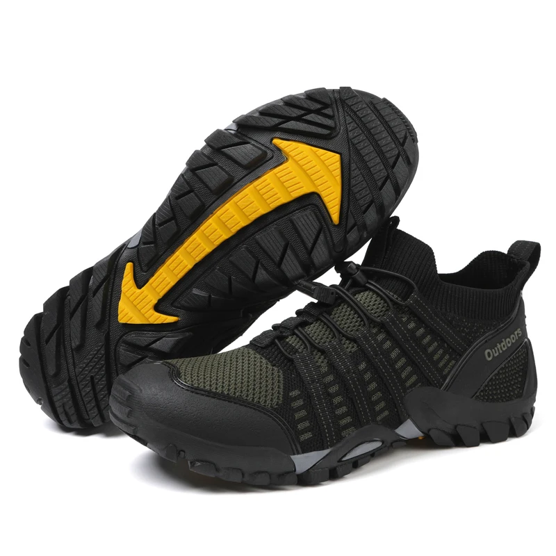 Hiking Shoes Men\'s Outdoor Sneakers Walking Shoes Trail Running Shoes Hiking Non-slip Fitness Walking Jogging Socks Sneakers
