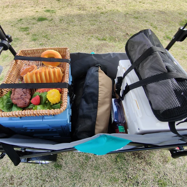 Hordozható Összecsukható Háztartási Élelmiszerbolt Bevásárlókosár Nagy Kapacitású Többfunkciós Állítható Fogantyú Piknikautó Lombkorona - Image 3