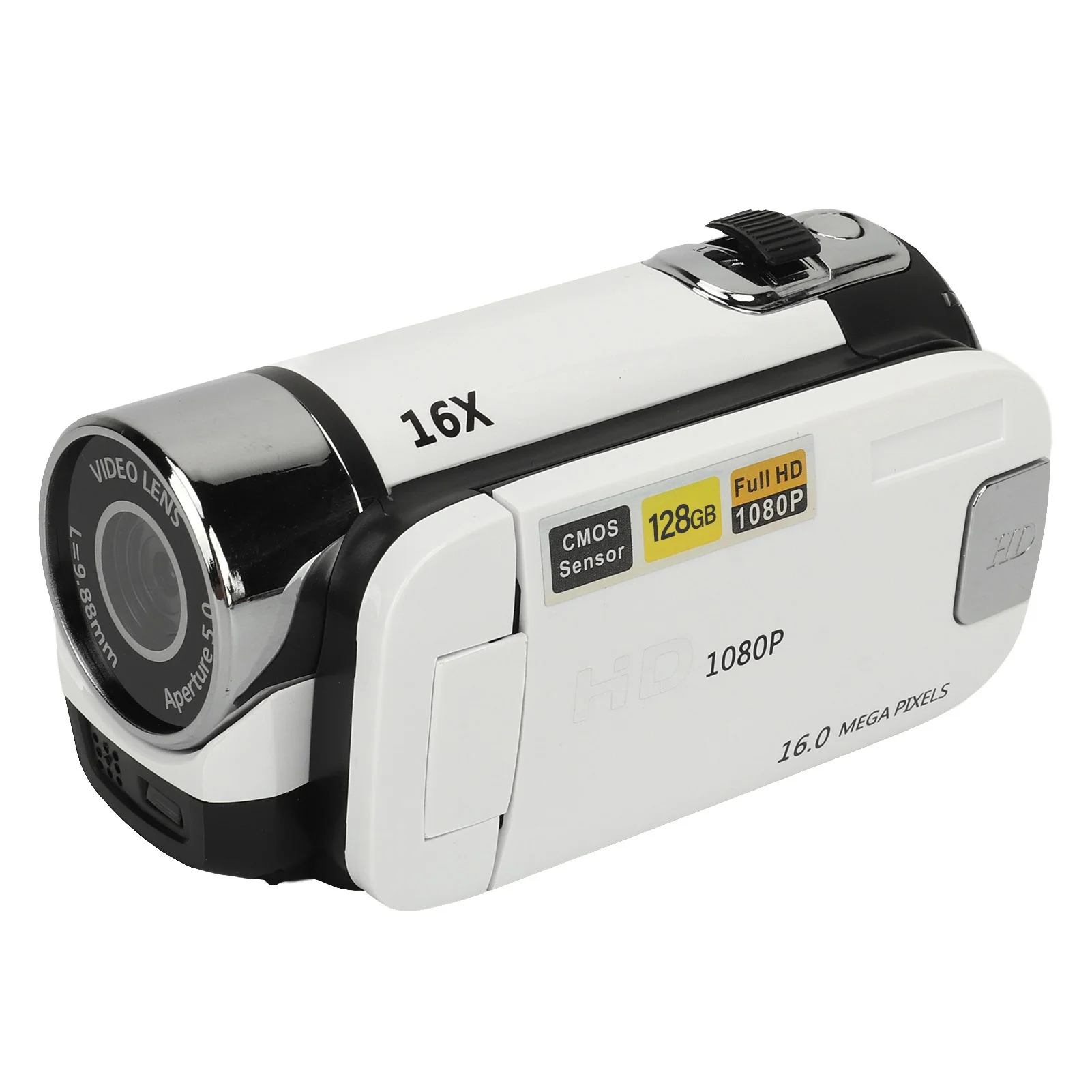 D90 1080P 16MP 디지털 카메라 2.4인치 회전식 스크린 캠코더 16배 줌 HD 비디오 레코더 (보조광 포함)