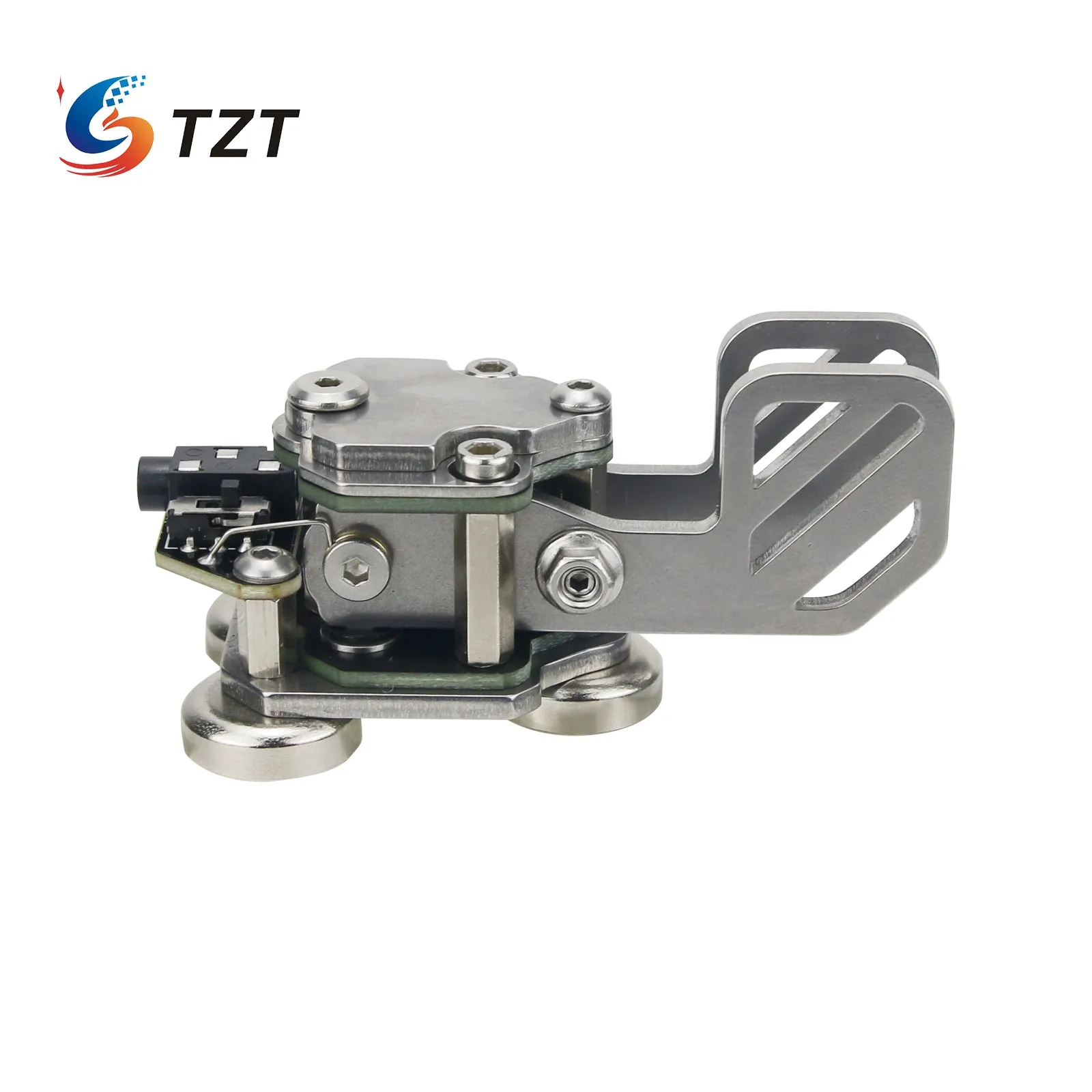 TZT Upgrade Stainless Steel CW Morse Key Portable Telegraph Key Paddle With Magnetic Base For Radio Users