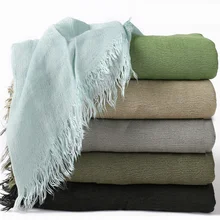 

100% Rayon Pleated Solid Color Two End Bearded Scarf Women's New Breathable Soft Scarf Muslim Fashion Hijab