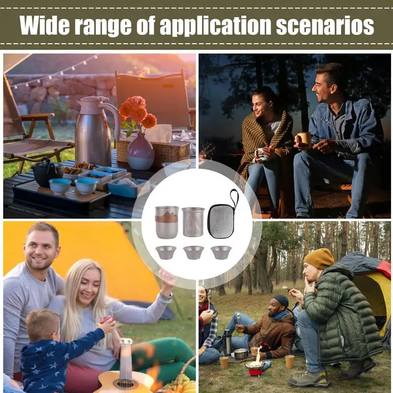 

Double Layer Titanium Tea Ceremony Set Lightweight Kung Fu Tea Set Elegantr AntiScald Tea Sets Easy to Use Design for Tea Lovers