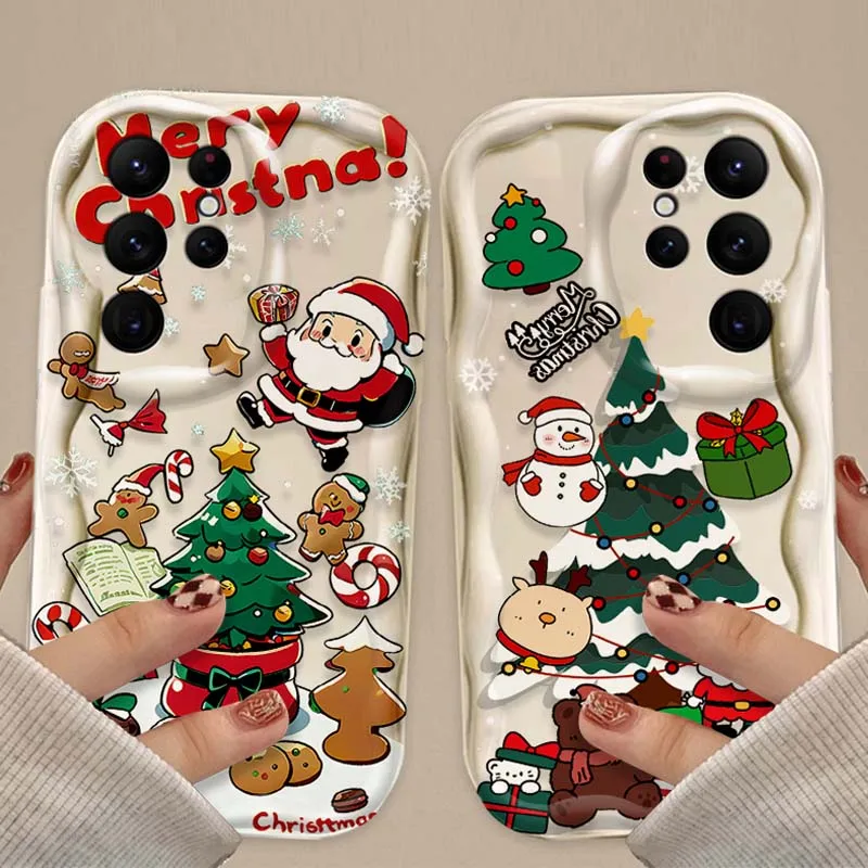 Charming 3D Father Christmas Tree Wave Phone Case