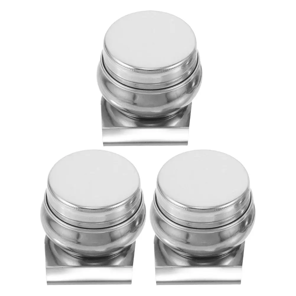 3Pcs 스테인레스 스틸 페인트 브러시 청소 컵 큰 입 4.5x4.5x2.5cm 팔레트 컵 클립 유화 팔레트 디퍼 휴대용