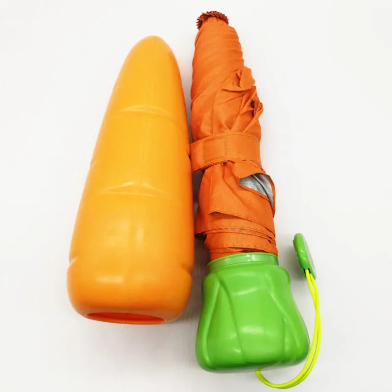 Children's Umbrella Radish Umbrella Cartoon Cute Carrot Wind and Rainproof Parasol Halloween Xmas Gifts for Kid Toddler