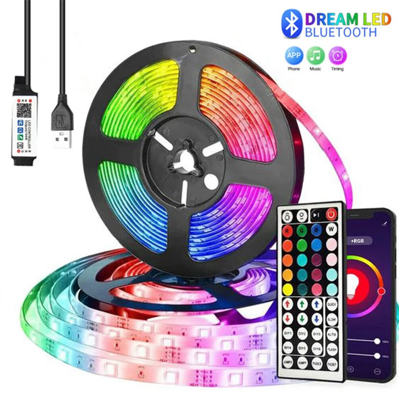 LED Strip Lights USB Infrared Bluetooth Lamp DC5V Phone APP Control TV Backlight RGB 5050 for Bedroom Party Decoration Luces Led