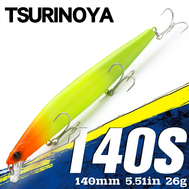 TSURINOYA 140S 싱킹 미노우 바다 낚시 미끼, 140mm 26g 피스톤 무게추, 울트라 롱 캐스팅 농어, 해안 하드 미끼