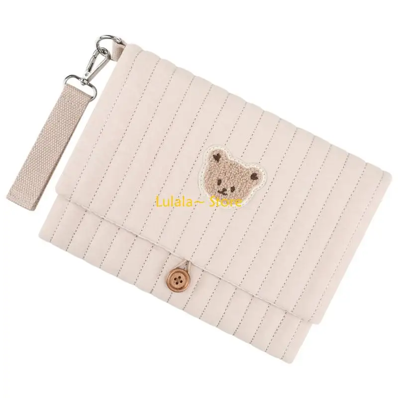 Y4QA 다기능  여행 기저귀 가방 유모차에 쉽게 부착 가능 곰 자수가있는 소형 접이식 디자인