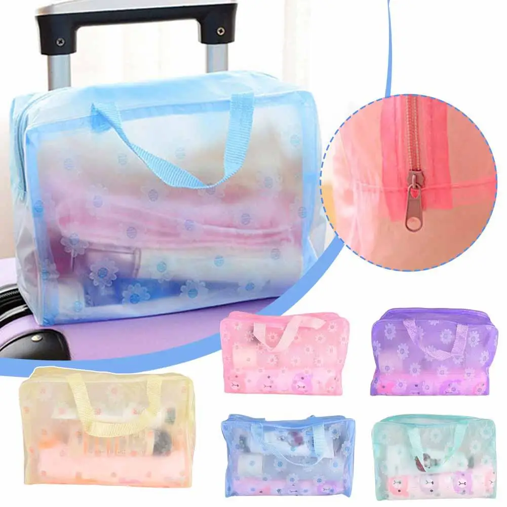 

Women Makeup Bag Pouch Travel Bath Waterproof PVC Skin Care Handbag Toiletries Organizer Luggage Cosmetic Transparent Stora Q6P8
