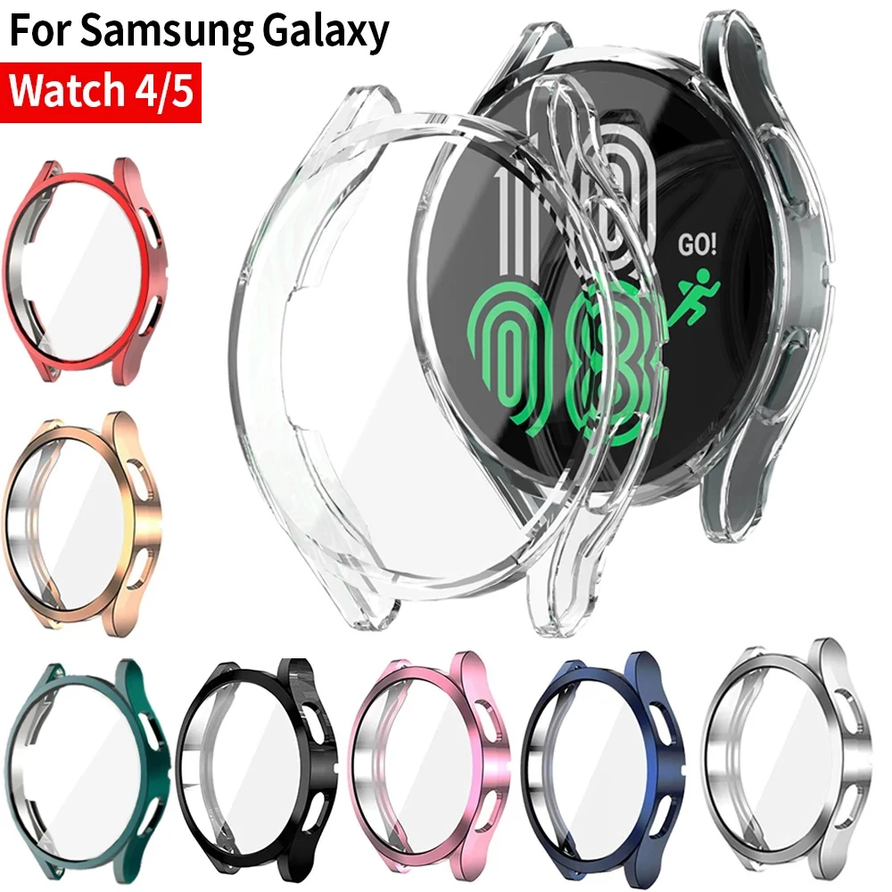Pulksteņa maciņš priekš Samsung Galaxy Watch 4/5 40mm 44mm ekrāna aizsargs TPU daudzpusējs bufera aizsargvāciņš pulkstenim 5 40mm 44mm_voghion.com