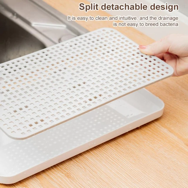 Kitchen Utility Dish Drainer Double Layer Drain Dish Drying Rack Divided  The Grid Dish Rack Card Slot Design Cutlery Holder - AliExpress