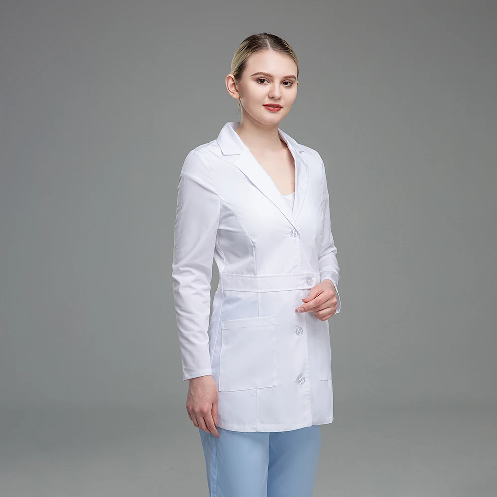 Medical Lab Coat Long-sleeved Unisex White Coat High Quality Loose Embroidery Work Clothes Nurse Accessories Medical Uniform Lab Coat