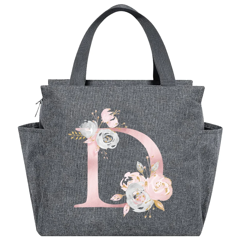 Insulated Canvas Lunch Tote - Thermal Food Picnic Bag