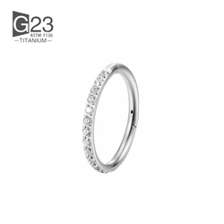 Premium Titanium Nose and Ear Hoop Earrings - Hinged Segment Septum Clicker Piercing Jewelry (18G 1.0x10mm)