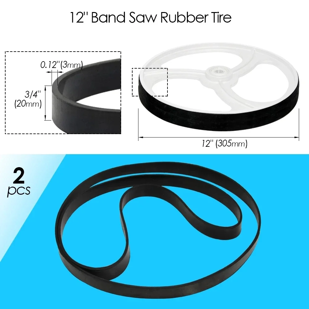 2pcs Bandsaw Rubber Band 8" 1425mm 9" 1570 12" 2240mm 14" 2560mm WoodWorking Band Saw Tires Scroll Wheel Ring Parts