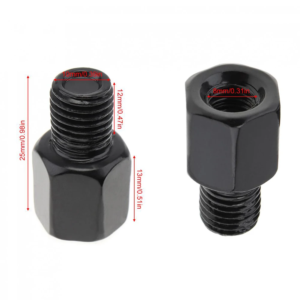 Indoor Thread Adapter Base Adapter 2 Pcs 8mm To 10mm Accessories Conversion Parts Rearview Mirror Replacements