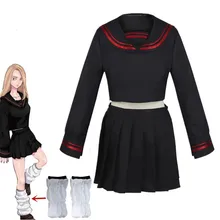 

Anime Tokyo Revengers Shiba Yuzuha Sailor School Uniform Girls Skirt Suit Cosplay Costume Women Dress Black