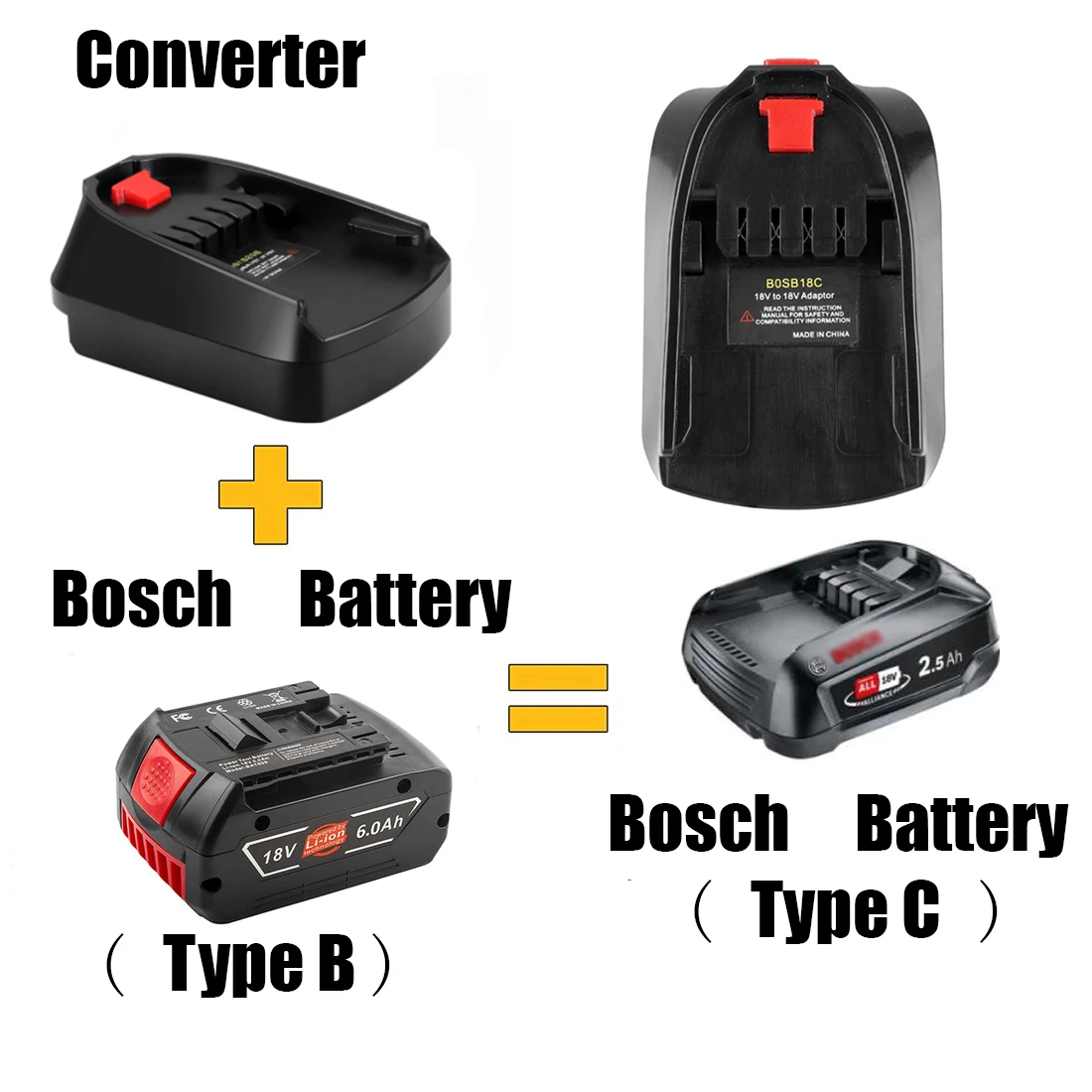 Battery Adapter Use For Bosch 18V Liion Battery BAT618 on Home Lithium