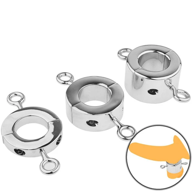 Stainless Steel Testicle Ball Stretcher Scrotum Penis Restraint Cock Ring  Metal Locking Pendant Weight Sex Toys for Men Pleasure - AliExpress