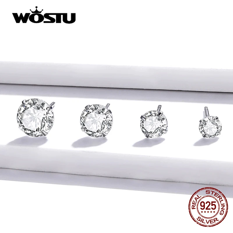 925 Sterling Silver Zircon Stud Earrings For Women - Gift-ready
