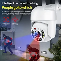 Caméra de sécurité WiFi PTZ 2,4 GHz extérieure avec suivi automatique des personnes, alarme sonore et lumineuse, communication bidirectionnelle, vision nocturne couleur, pour la surveillance à domicile, la cour, le garage, la boutique 3