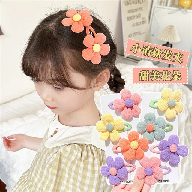 Pince à cheveux en tissu pour enfants, jolie paire de fleurs, épingle à  cheveux pour fille