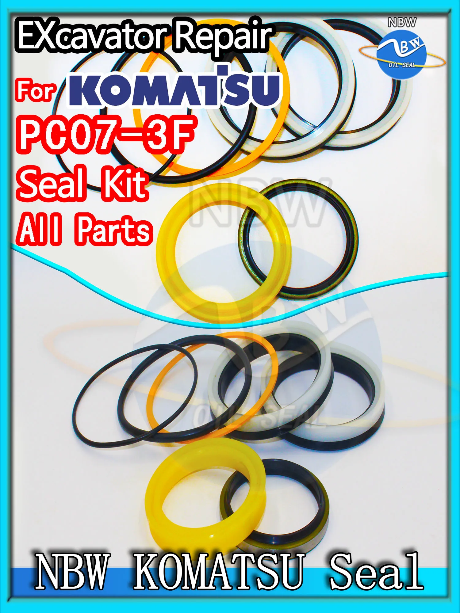 

For KOMATSU PC07-3F Excavator Oil Seal Kit High Quality Repair PC07 3F Swing Gear Center Joint Gasket Nitrile NBR Nok Washer