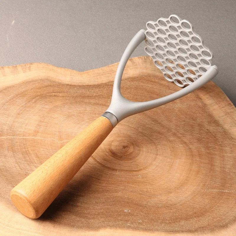 

Potatoes Mud Pressure Wood Handle Potato Masher Ricer Fruit Vegetable Tools Kitchen Gadgets Parts