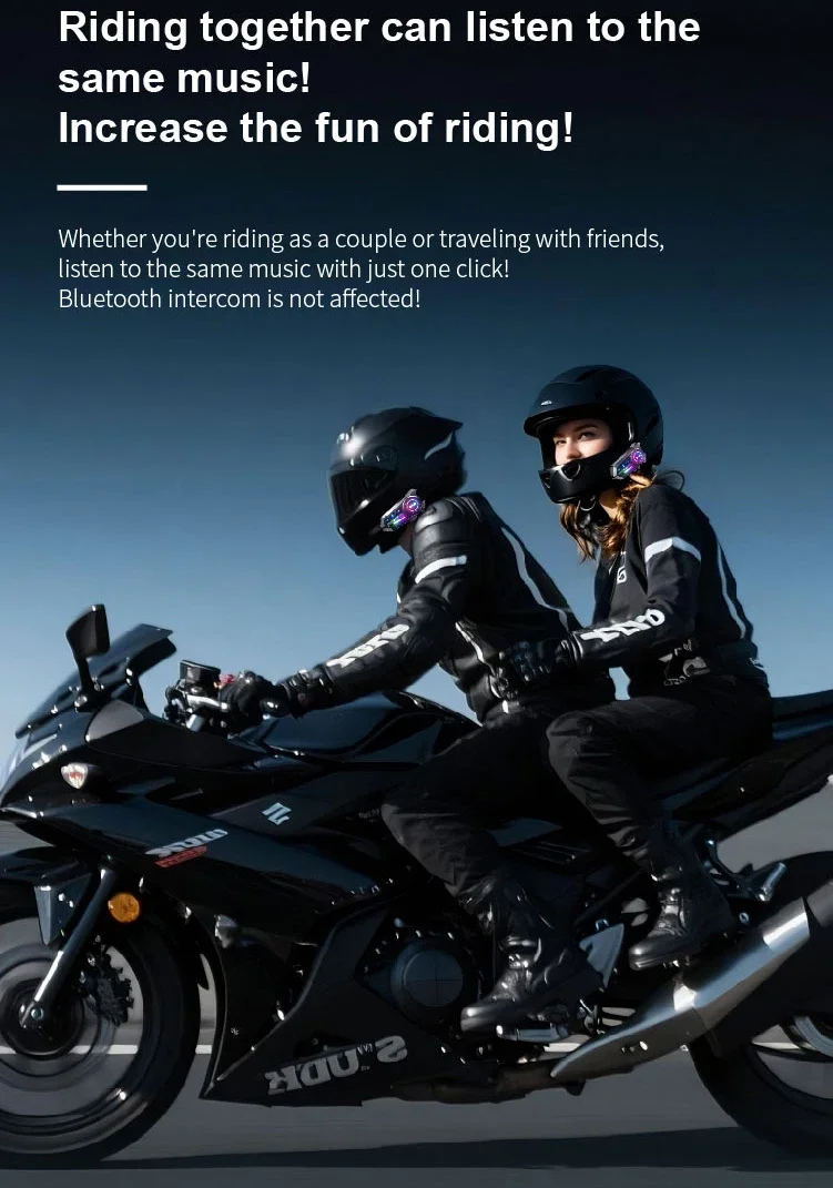 X3 Pro Motorradhelm Bluetooth-Headset BT6.0 2-Fahrer-Intercom 1000M Geräuschunterdrückung IPX6 Wasserdicht Musik-Sharing 1000mAh – Detail 15