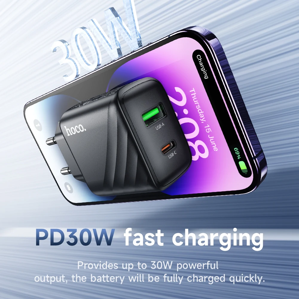 รูปสินค้า อะแดปเตอร์ชาร์จ GaN 30W ชาร์จเร็ว PD 3.0 QC4.0 สำหรับมือถือและแท็บเล็ต