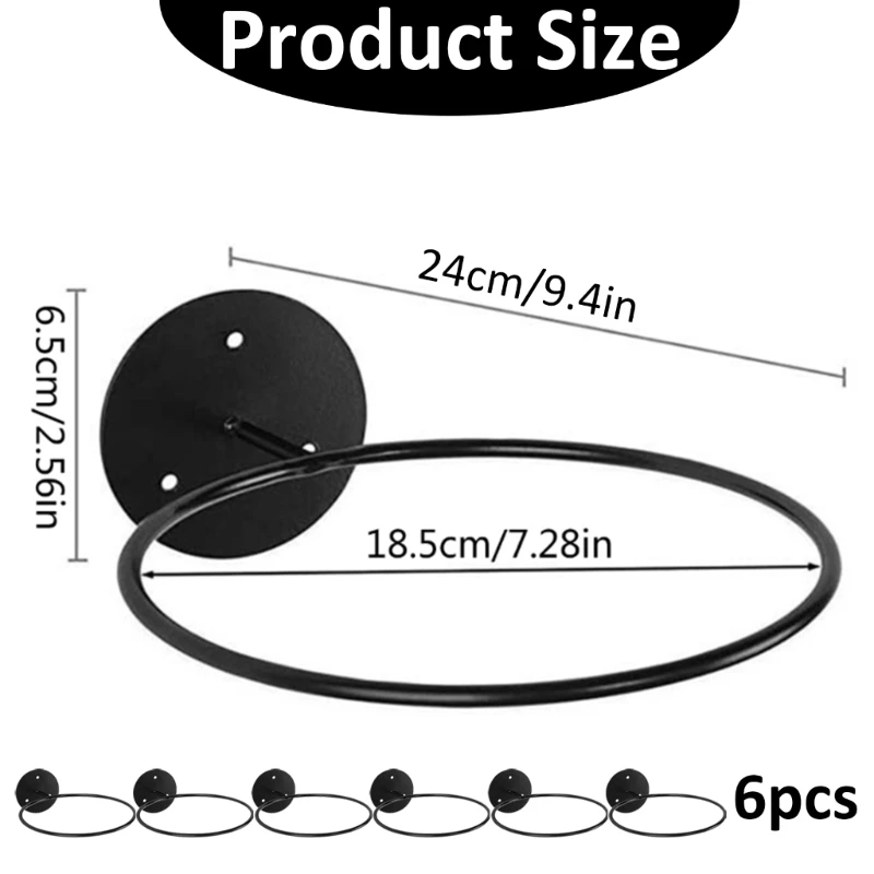 6Pcs Wall Mount Ball Rack, Ball Wall Mount, Display Holder for Basketball