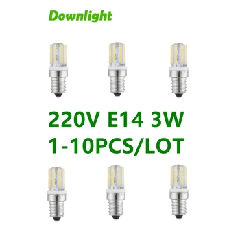 미니 E14 LED 옥수수 전구, 64 LED, SMD 3014, AC220V, 3000K, 4000K, 6000K, 램프 샹들리에, 캔들, LED 라이트, 봄빌라, 1-10 개