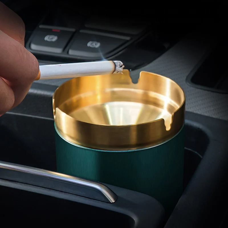 Round Metal Stainless Steel Ashtray Smokeless Cigar Office Home Decor stainless steel ashtray metal ashtray cigarettes ashtray