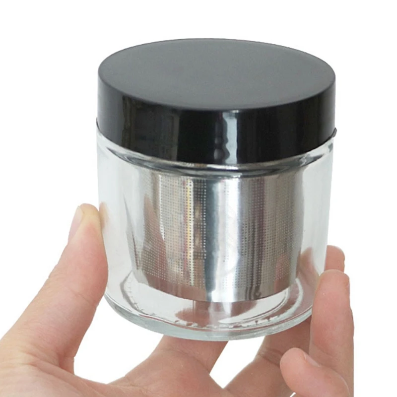 E0BF Diamond Washing Cup Cleaning Glass Jar Bottle with Metal Sieve Cleaner