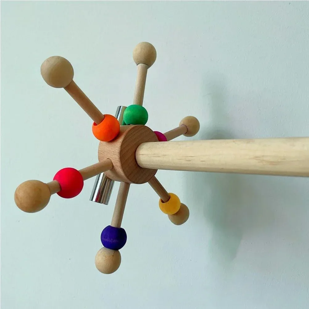 Birds Toy with Rotating Balls Wood Interactive Bird Stand Colorful Parrot Foraging Toy for Lovebirds Pet Products Supplies
