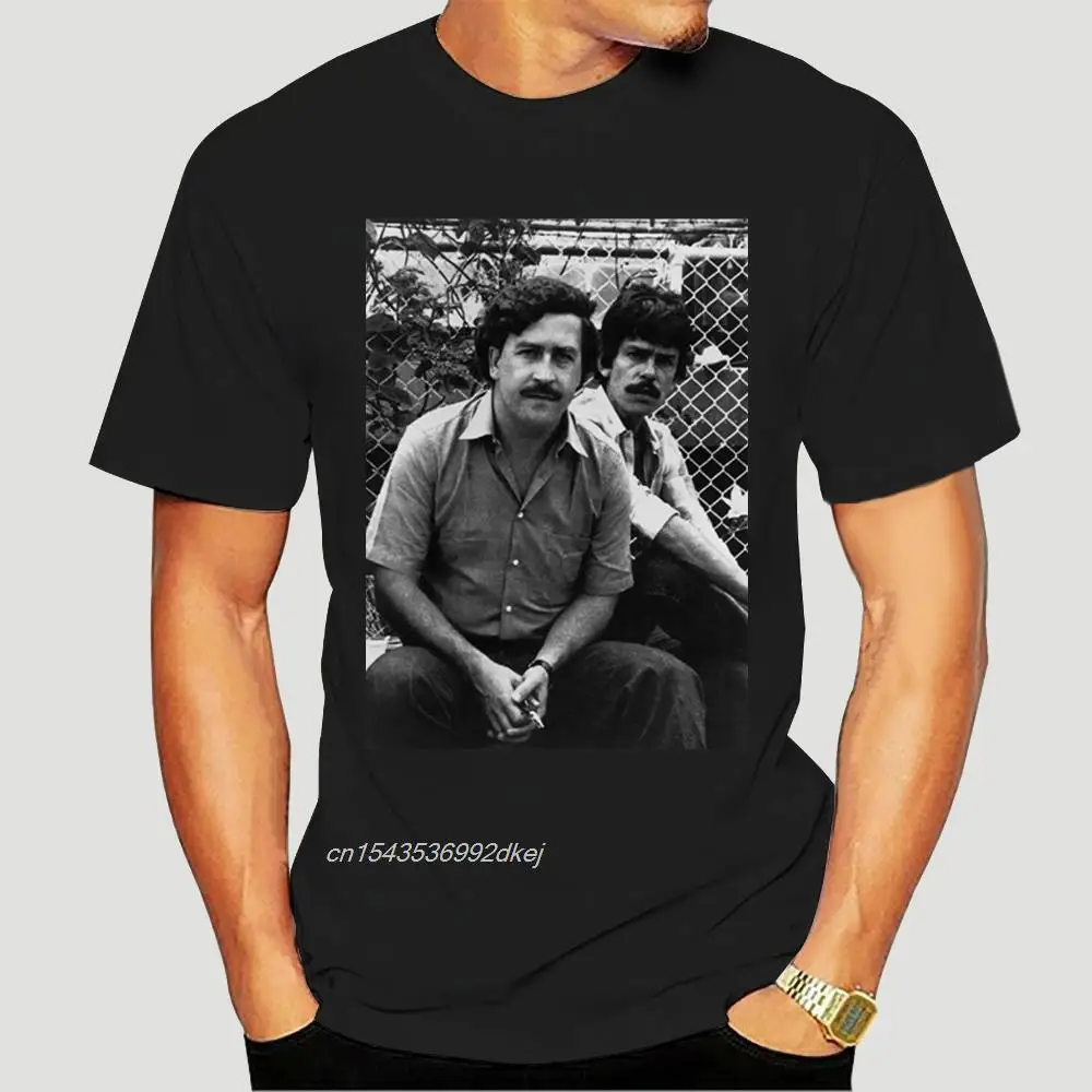 

T Shirts Zomer Short-Sleeve Mens Pablo Escobar And His Cousin Gustavo T-shirt Medellin Cartel DrugTee Adult T Shirts 1814A