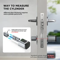 TTlock/Tuya App Smart Cylinder Lock Mortise App G2 Gateway Mechanical Key And USB Emergency Power Fingerprint Pin code Keyless - Image 5