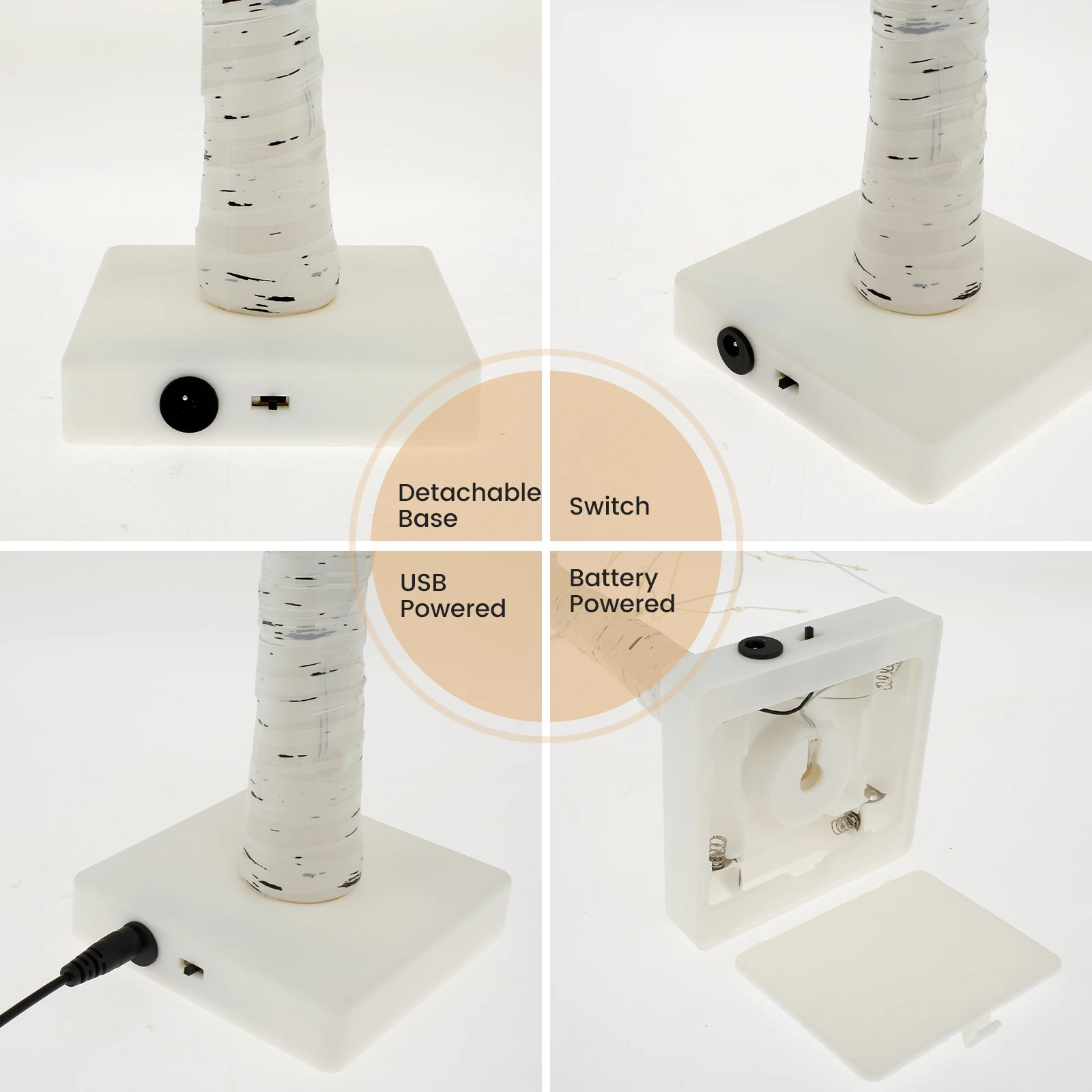 Árvore artificial LED luz com temporizador, usb, operado por bateria,  abajur, decorativo, 24 \, image size:1600x1600