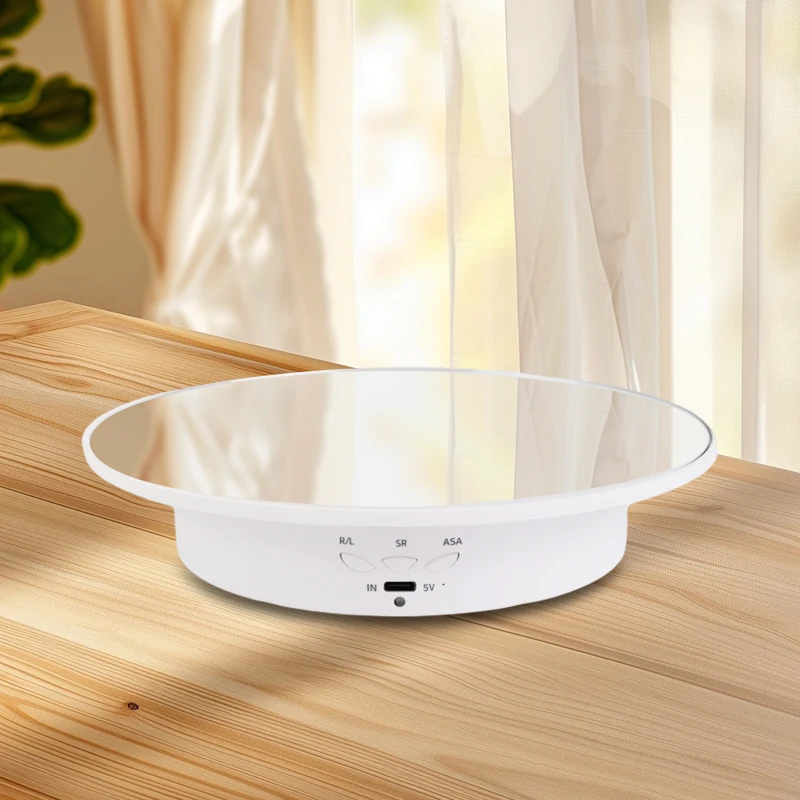 Jewelry Display Stand Rotating Display Stand Rotating Turntable Plate 360 Degree Electric Rotating Display Stand Jewelry Show Holder 20cm Turntable for Product Display Photography Video Shooting