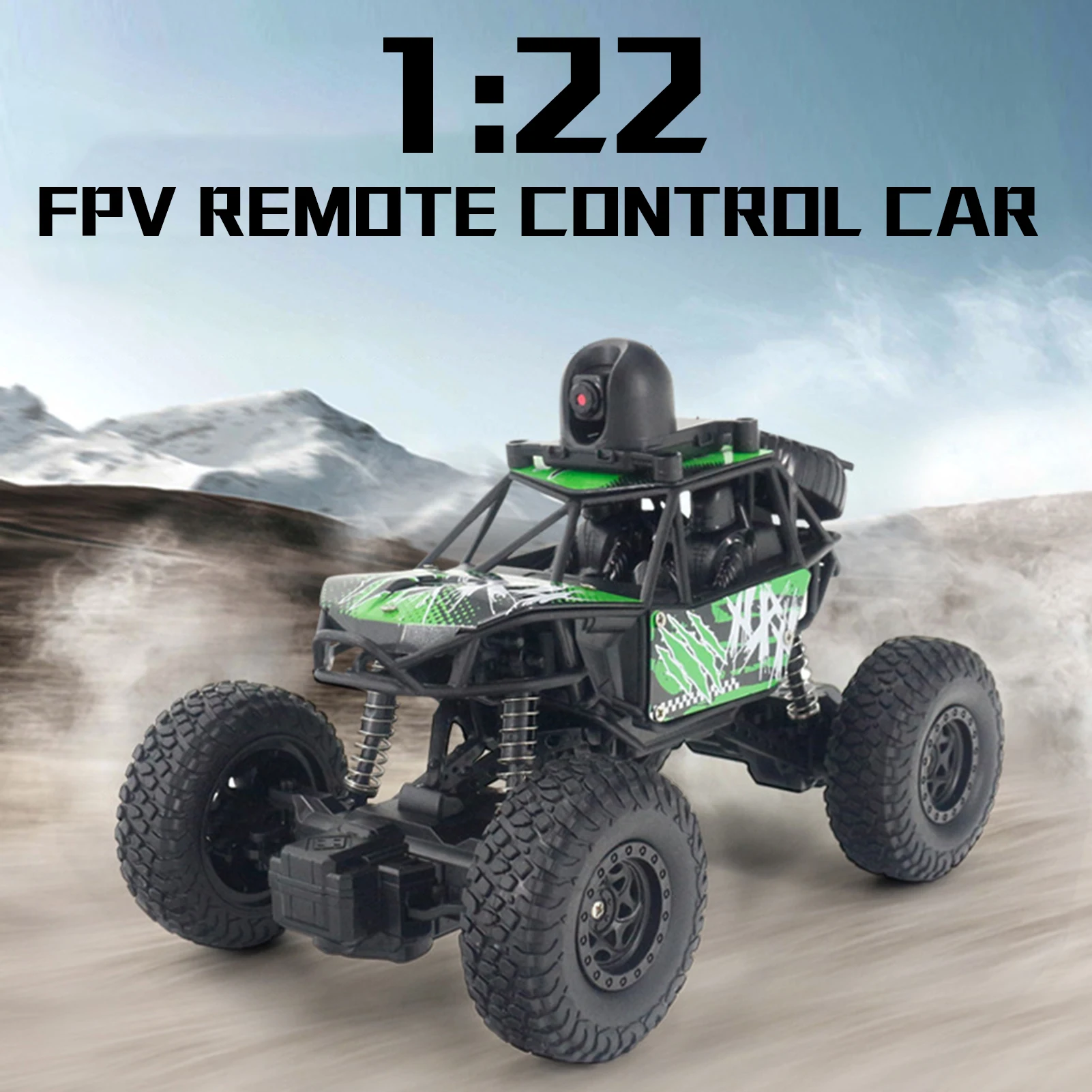 카메라 장착 S003W 리모컨 자동차, 720P FPV 1/22 2.4GHz 오프로드 트럭, 4WD 클라이밍 브러시 자동차 장난감, 어린이 성인용 선물