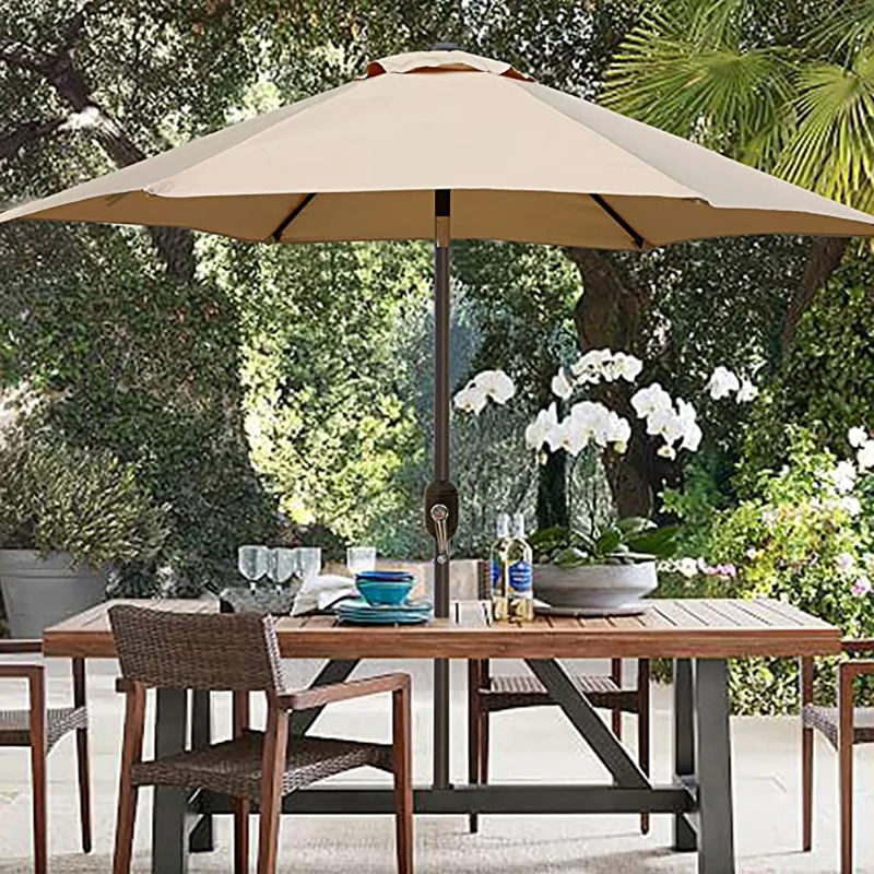 Sunshade Cloth Rib Polyester Sunshade Cloth Outdoor Patio Umbrella Surface Replacement Cloth Rainproof Sunshade
