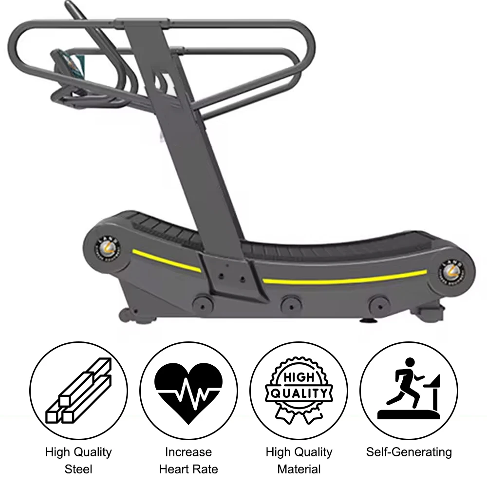 TOPKO Commercial self-generating no power line non-motorized curved manual treadmill mechanical curved treadmill
