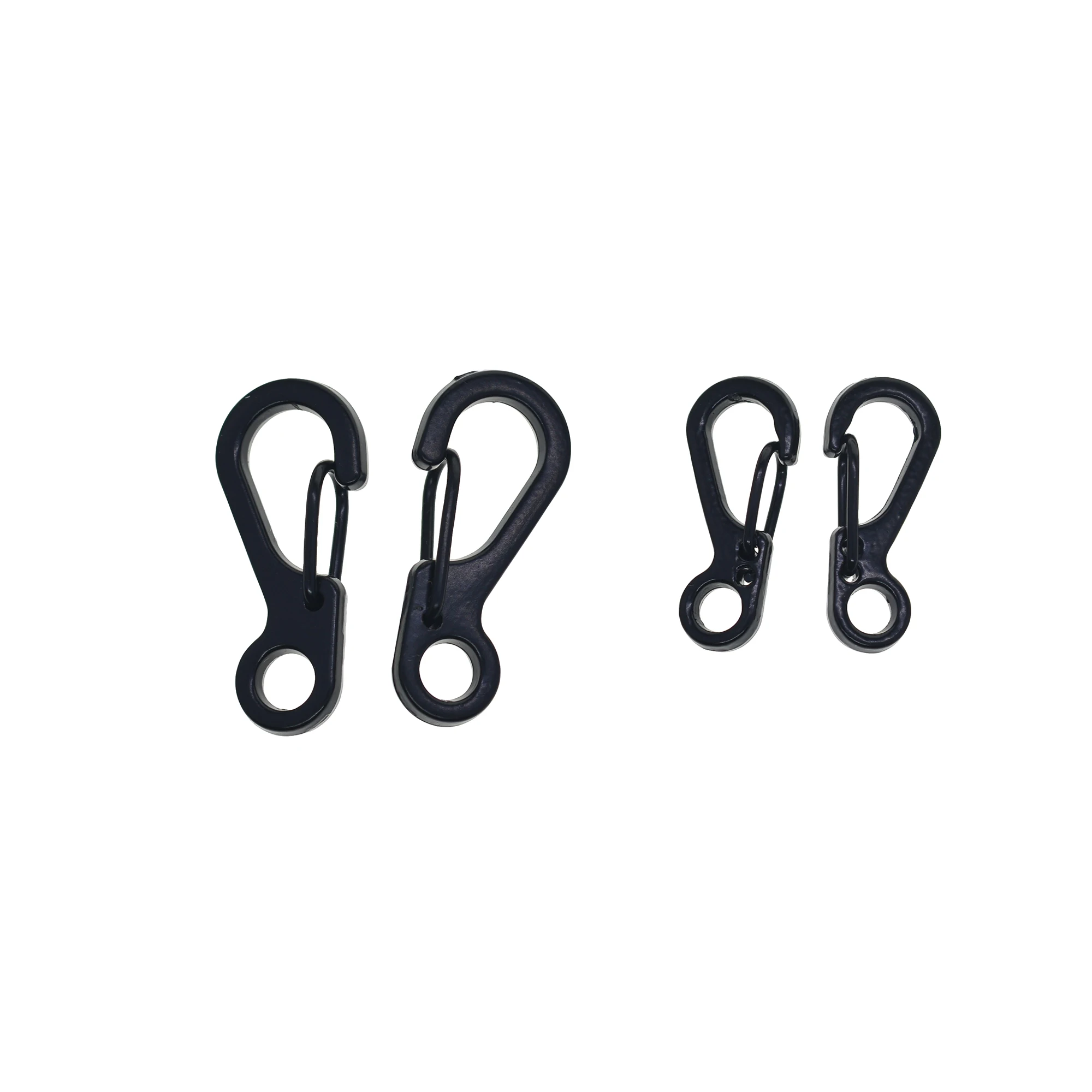 2 sizes Black Small mini tiny strong solid zinc metal alloy spring snap hook  quick release carabiner paracord clasp diving EDC - AliExpress