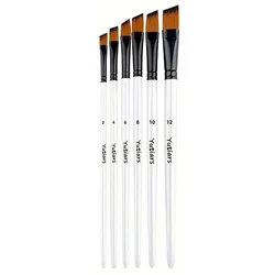 Artist Paint Brushes Set - 6 Premium Brushes for Versatile Painting Techniques (Flat head)
